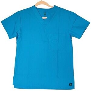 Maevn Women's Classic Scrub Top  Size XXS V-neck Malibu Blue Color NWOT